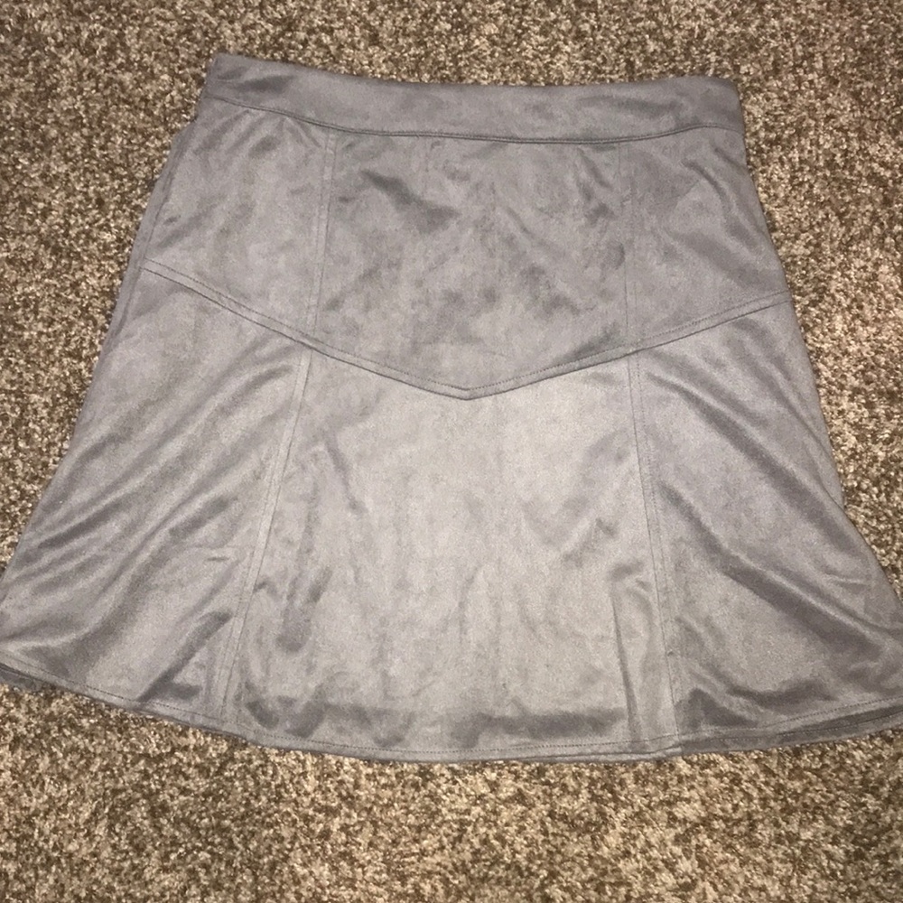 Suede grey skirt